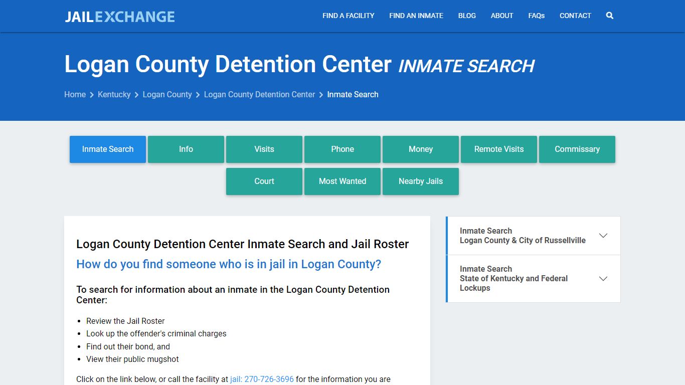 Logan County Detention Center Inmate Search - Jail Exchange